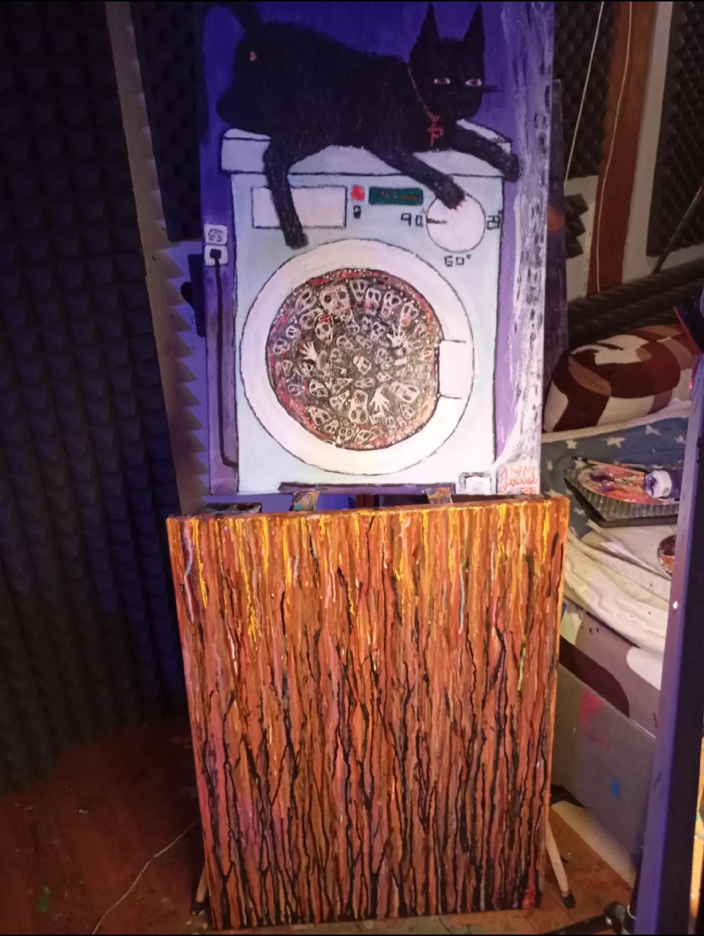 Kruhová mandala — mixed media na soklu
